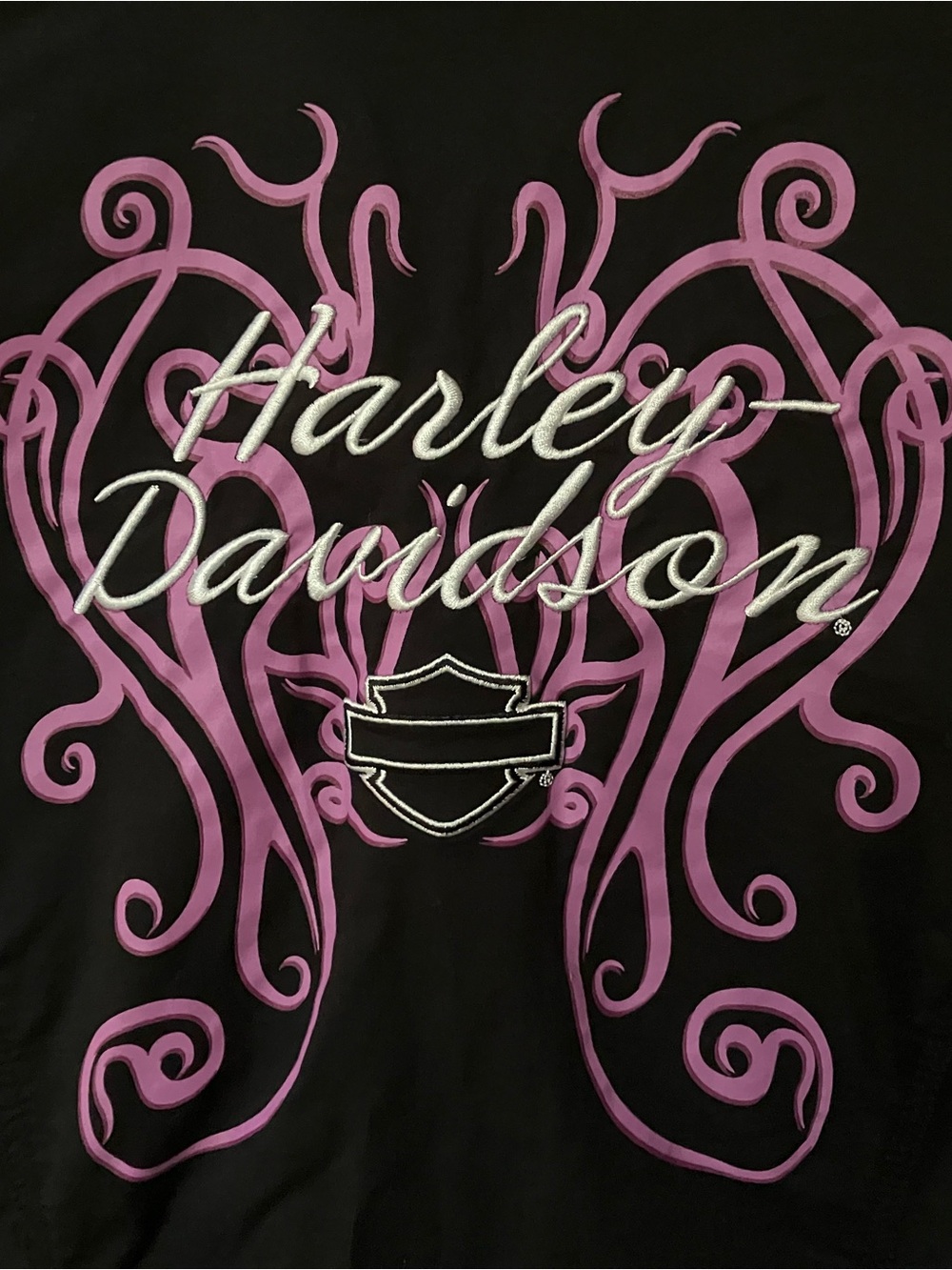 Black Harley Davidson Logo Sleeveless Zip Up Women’s XL Monogrammed Vest - Picture 3 of 4